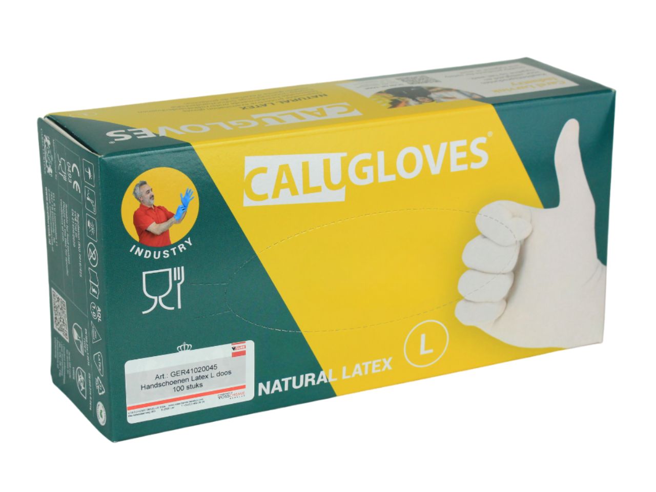 Disposable latex protective glove - large