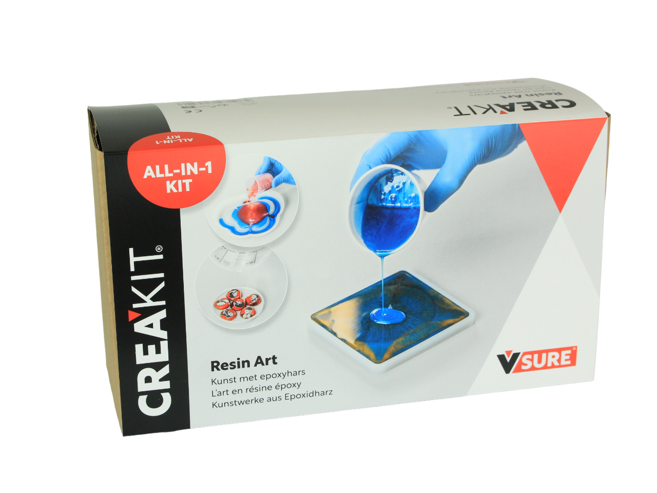 All-in-1 kit for casting coasters with epoxy